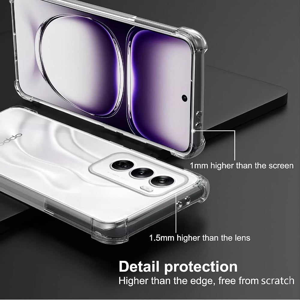 Deksel for Oppo Reno12, Techsuit, Støtsikker Klar, Transparent