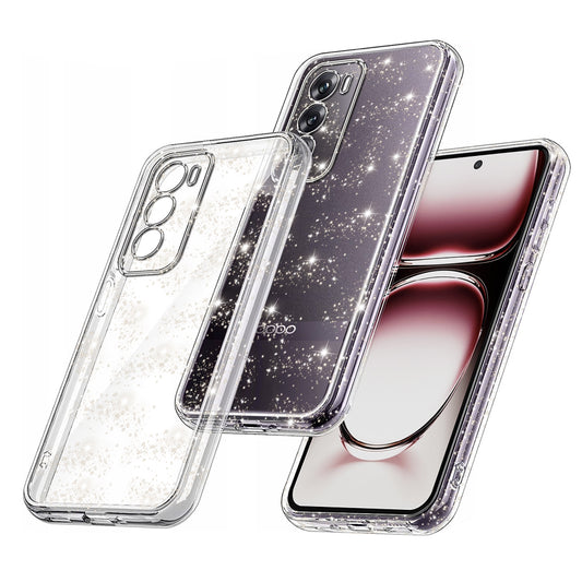 Deksel for Oppo Reno12, Techsuit, SparkleSkin, Gjennomsiktig