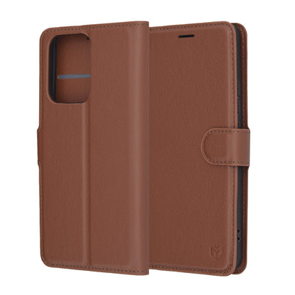 Deksel for Oppo Reno13 FS 5G / Reno13 F 4G / Reno13 F, Techsuit, lærfolio, brun