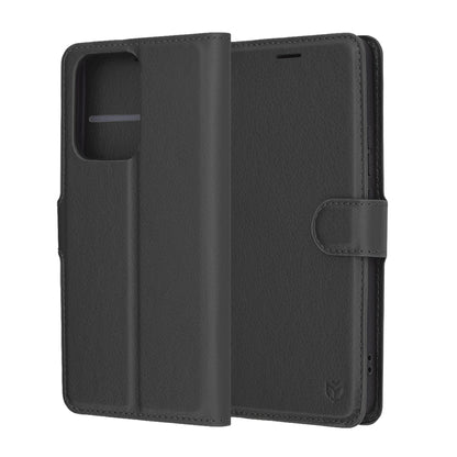 Deksel for Oppo Reno13 FS 5G / Reno13 F 4G / Reno13 F, Techsuit, lærfolio, svart