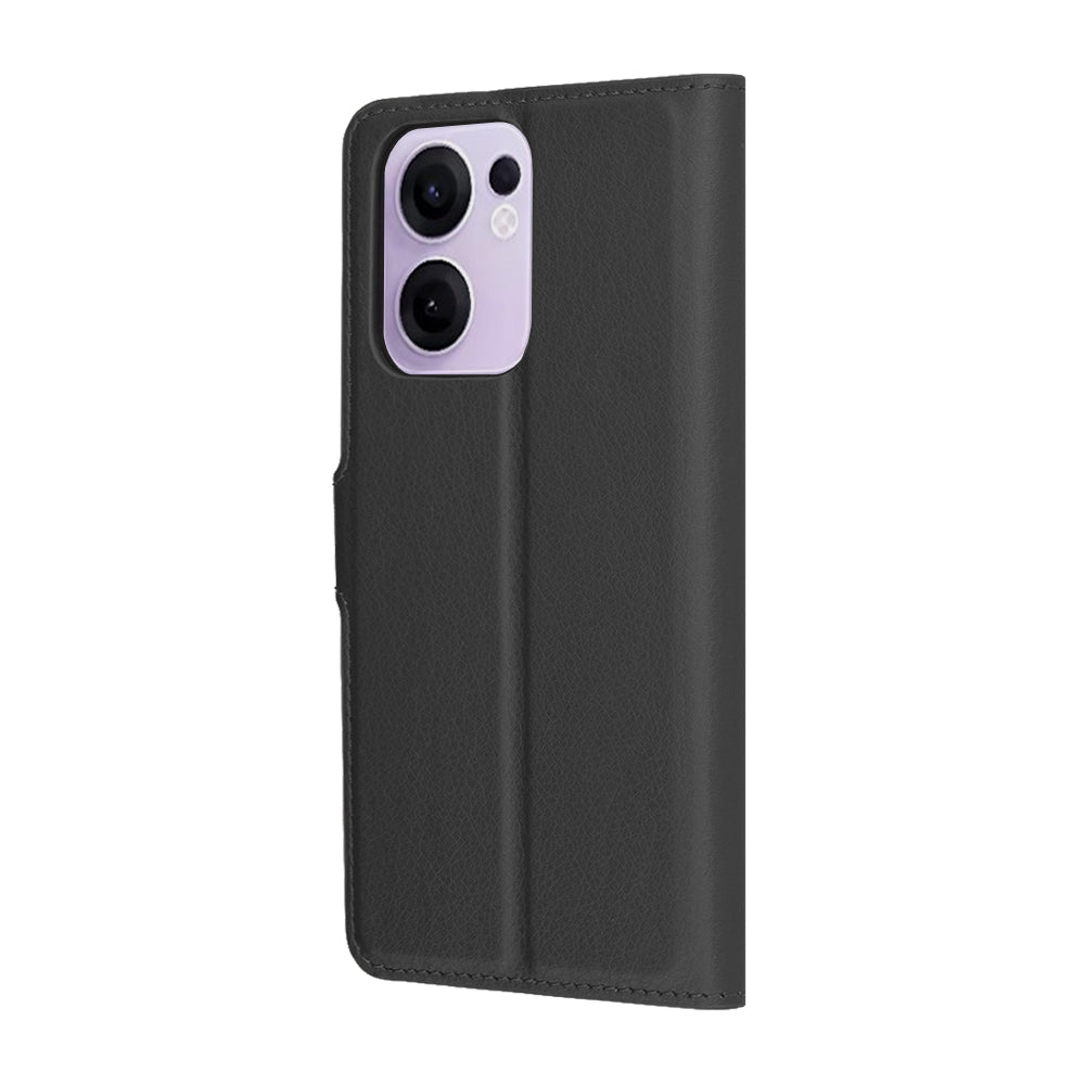 Deksel for Oppo Reno13 FS 5G / Reno13 F 4G / Reno13 F, Techsuit, lærfolio, svart