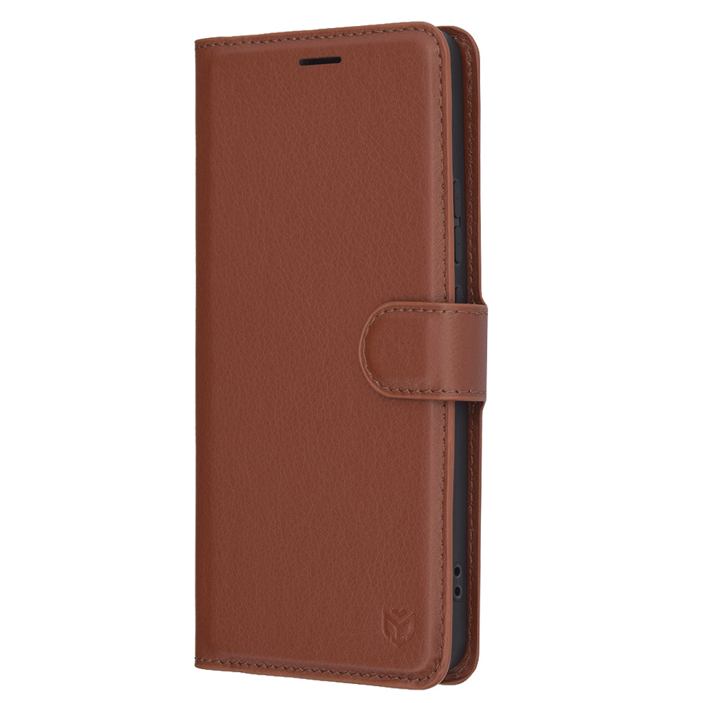 Deksel for Oppo Reno13 FS 5G / Reno13 F 4G / Reno13 F, Techsuit, lærfolio, brun