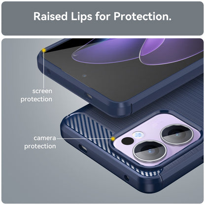 Deksel til Oppo Reno13 FS 5G / Reno13 F 4G / Reno13 F, Techsuit, Karbon, Blå