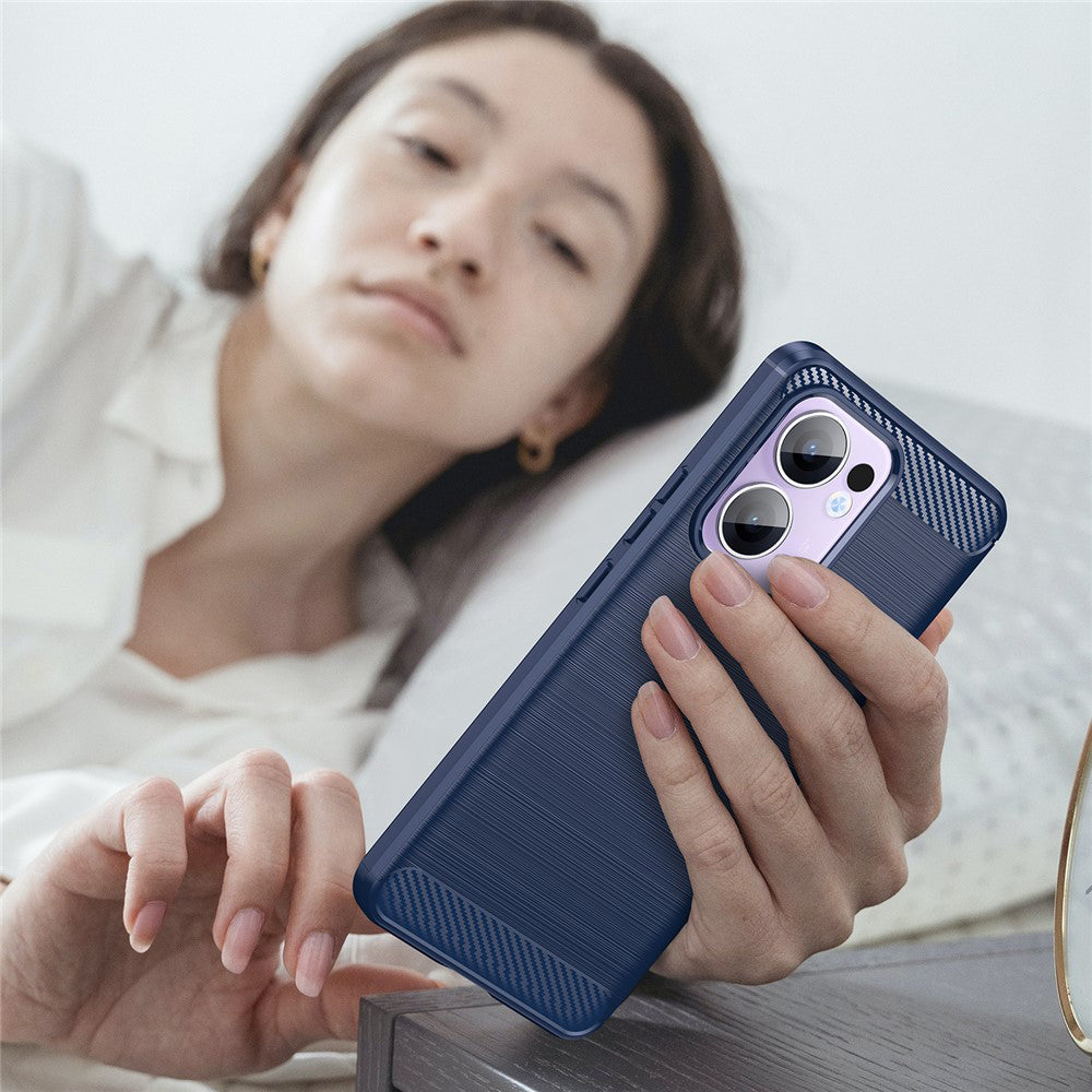 Deksel til Oppo Reno13 FS 5G / Reno13 F 4G / Reno13 F, Techsuit, Karbon, Blå