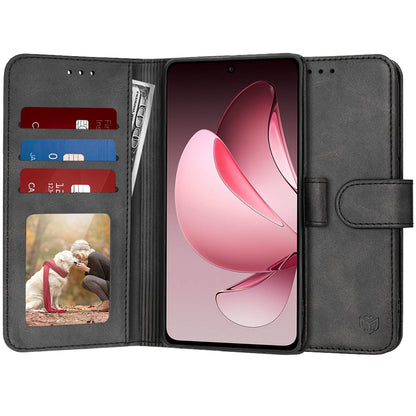 Deksel for Oppo Reno13 FS 5G / Reno13 F 4G / Reno13 F, Techsuit, Diary Book, Svart