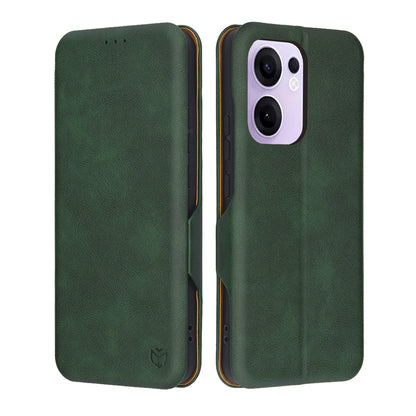 Deksel for Oppo Reno13 FS 5G / Reno13 F 4G / Reno13 F, Techsuit, Safe Wallet Plus, Grønn