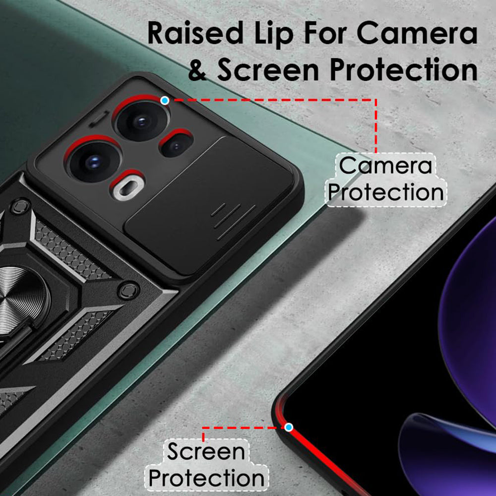 Deksel for Oppo Reno13 Pro, Techsuit, CamShield, Svart
