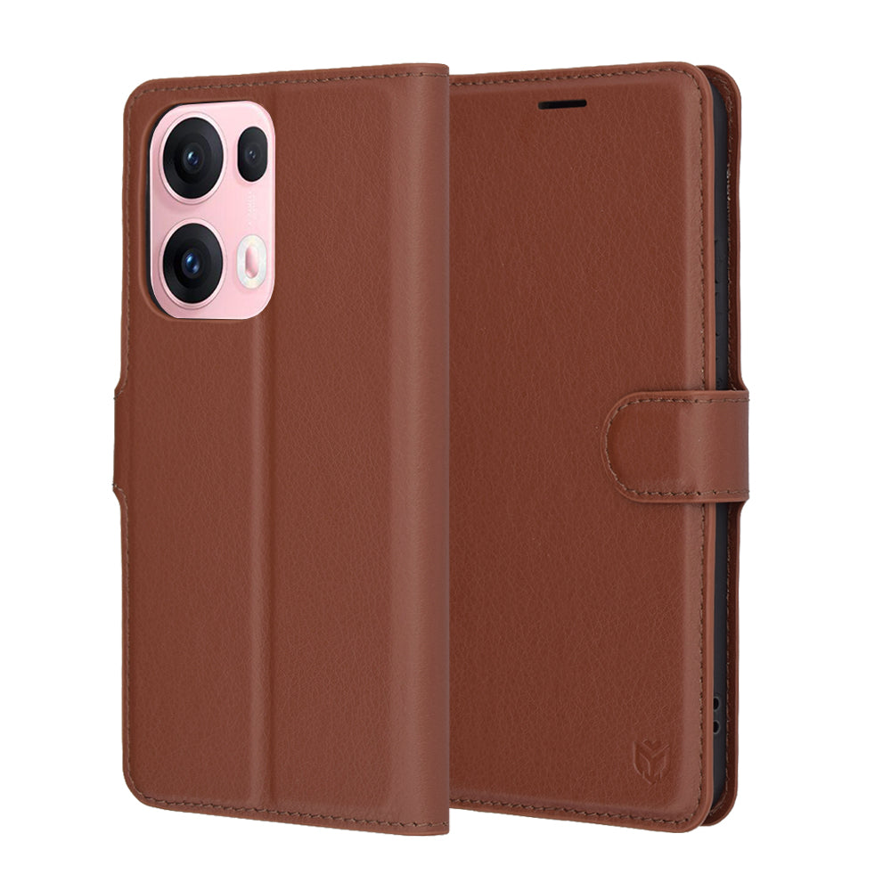 Deksel for Oppo Reno13 Pro, Techsuit, Leather Folio, Brun