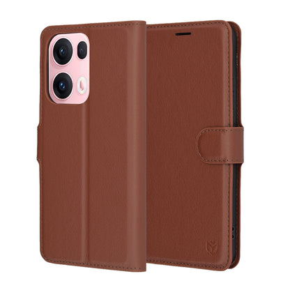 Deksel for Oppo Reno13 Pro, Techsuit, Leather Folio, Brun