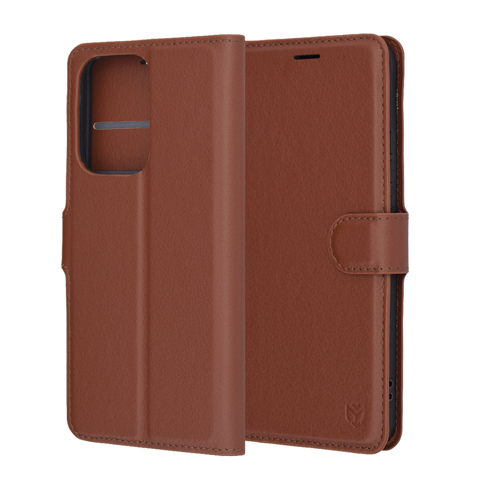 Deksel for Oppo Reno13 Pro, Techsuit, Leather Folio, Brun
