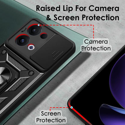 Deksel til Oppo Reno13, Techsuit, CamShield, Svart