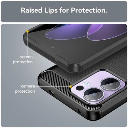 Deksel for Oppo Reno13, Techsuit, Karbon, Svart
