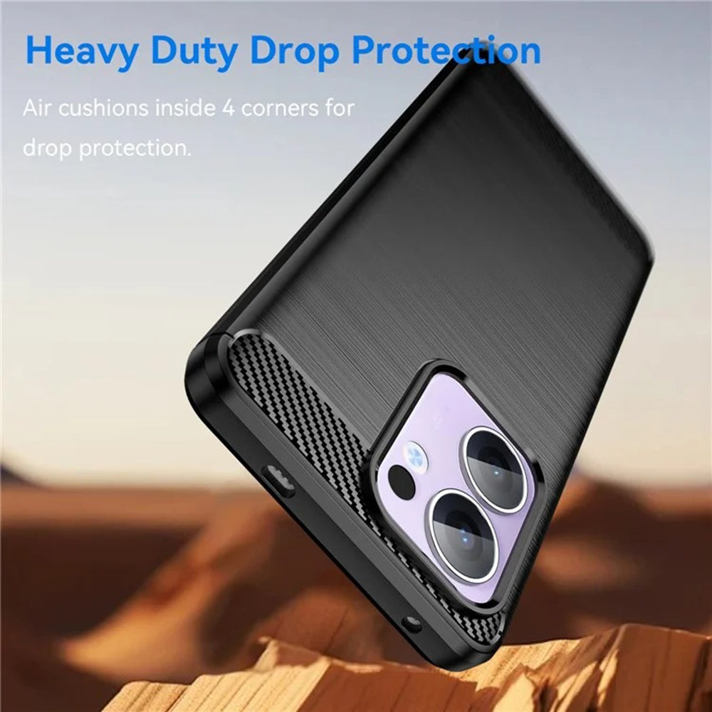 Deksel for Oppo Reno13, Techsuit, Karbon, Svart