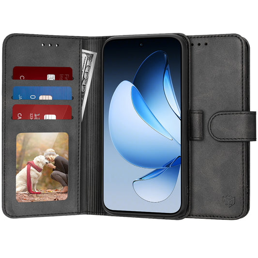 Deksel for Oppo Reno13, Techsuit, Diary Book, svart