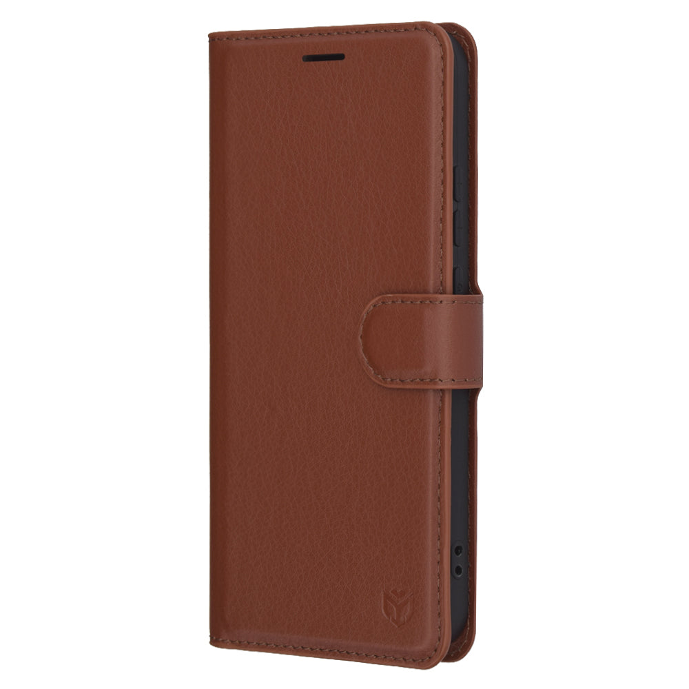Deksel til Oppo Reno13, Techsuit, Leather Folio, Brun