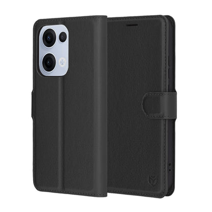 Deksel for Oppo Reno13, Techsuit, Leather Folio, Svart