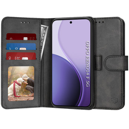 Deksel for Oppo Reno14 FS 5G / Reno14 F, Techsuit, Diary Book, Svart
