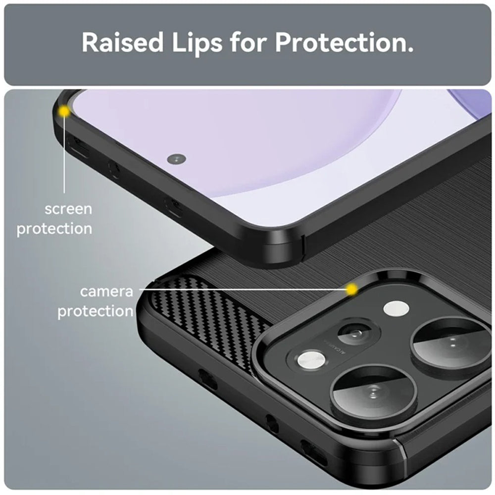 Deksel til Oppo Reno14 Pro, Techsuit, Karbon, Svart