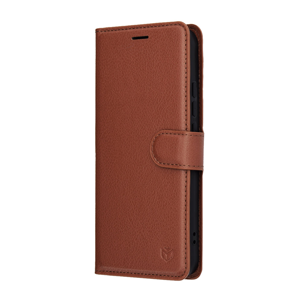 Deksel for Oppo Reno14, Techsuit, Leather Folio, Brun