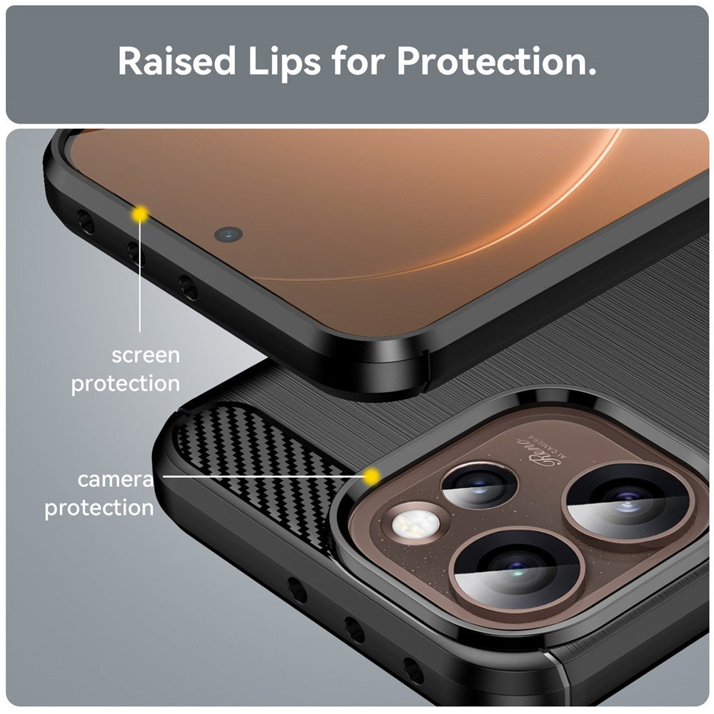 Deksel for Oppo Reno15 Pro Max, Techsuit, Karbon, Svart