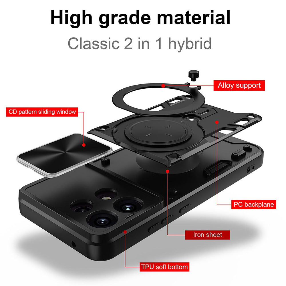 Deksel for Oppo Reno16 F / Reno16 FS, Techsuit, CamGuard Pro, Svart