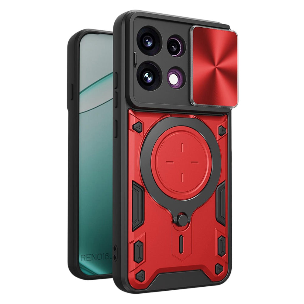 Deksel for Oppo Reno16 F / Reno16 FS, Techsuit, CamGuard Pro, Rød