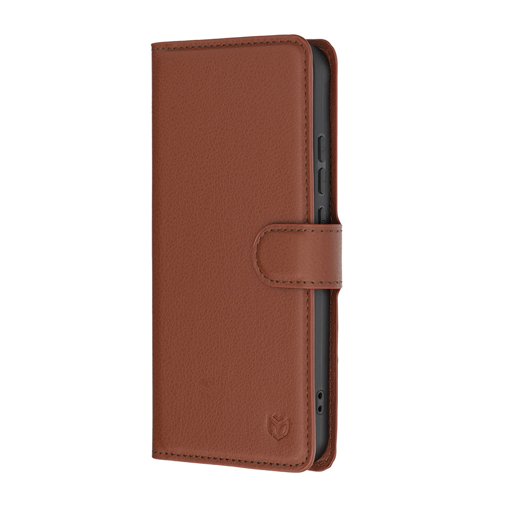 Deksel for Oppo Reno16 F / Reno16 FS, Techsuit, Leather Folio, Brun
