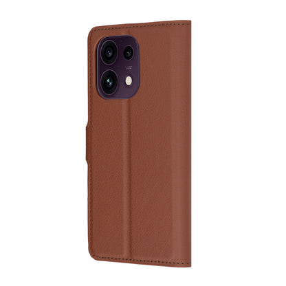 Deksel for Oppo Reno16 F / Reno16 FS, Techsuit, Leather Folio, Brun