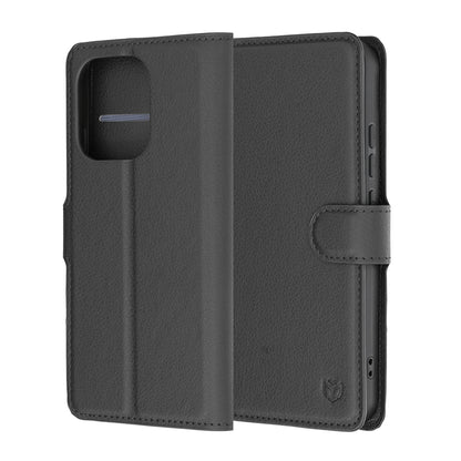 Deksel for Oppo Reno16 F / Reno16 FS, Techsuit, Leather Folio, Svart