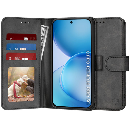 Deksel for Oppo Reno16 Pro, Techsuit, Diary Book, Svart