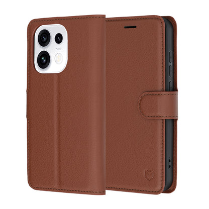 Deksel for Oppo Reno16 Pro, Techsuit, Leather Folio, Brun