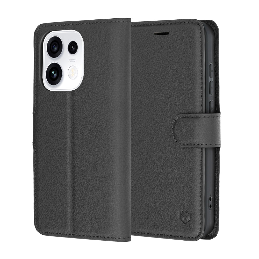 Deksel for Oppo Reno16 Pro, Techsuit, Leather Folio, Svart