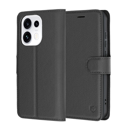 Deksel for Oppo Reno16 Pro, Techsuit, Leather Folio, Svart