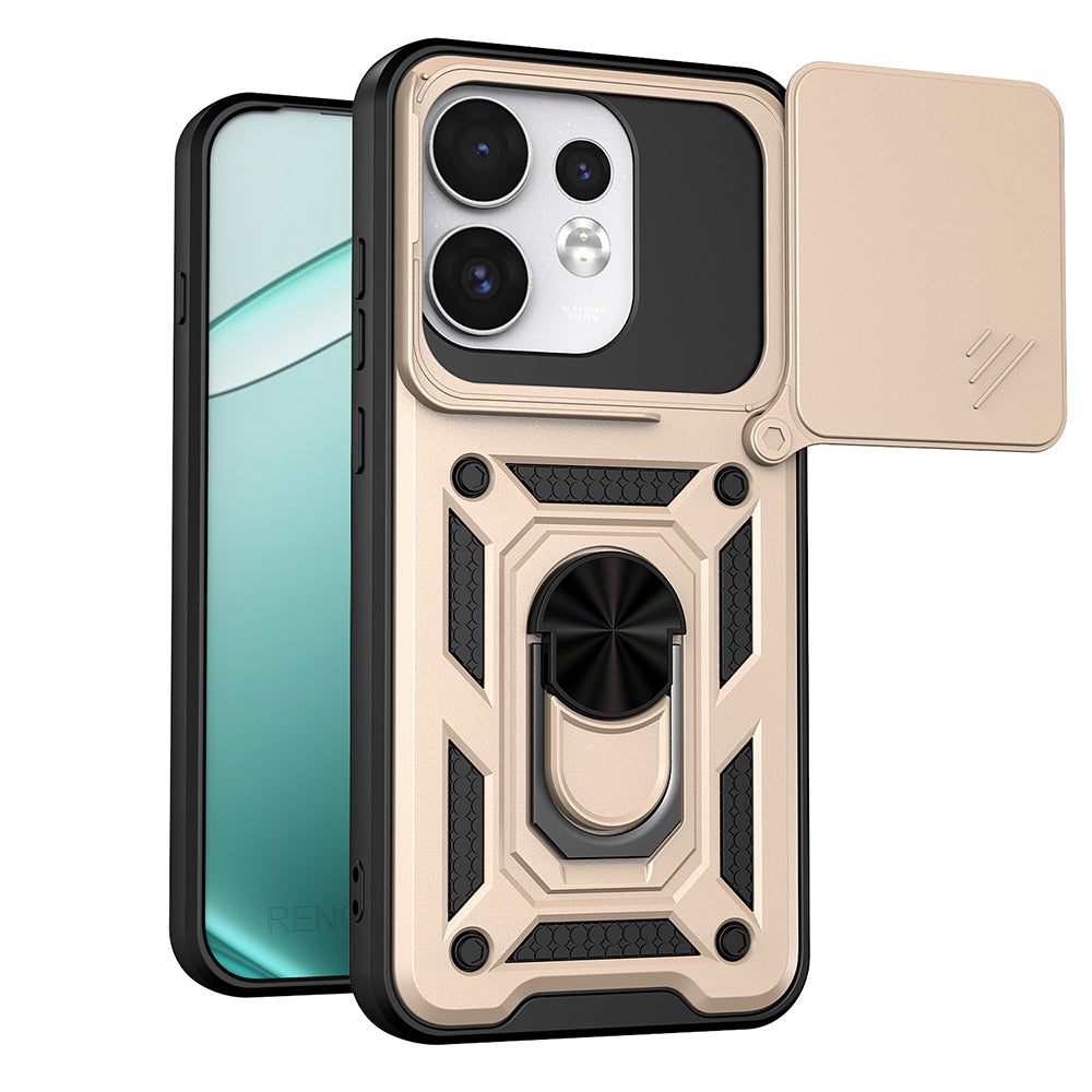 Deksel til Oppo Reno16 / Reno16 Pro, Techsuit, CamShield, Gullfarget