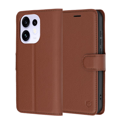 Deksel for Oppo Reno16 / Reno16 Pro, Techsuit, Leather Folio, Brun