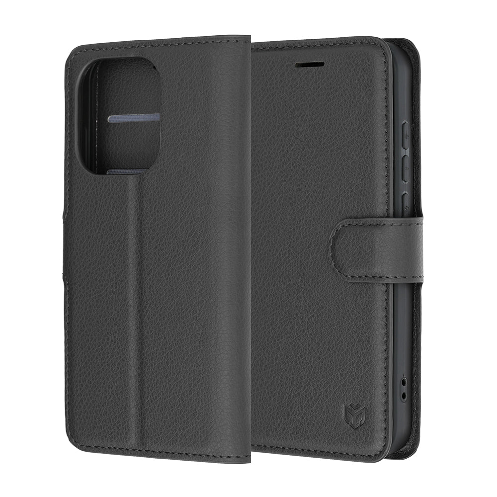 Deksel for Oppo Reno16 / Reno16 Pro, Techsuit, Leather Folio, Svart