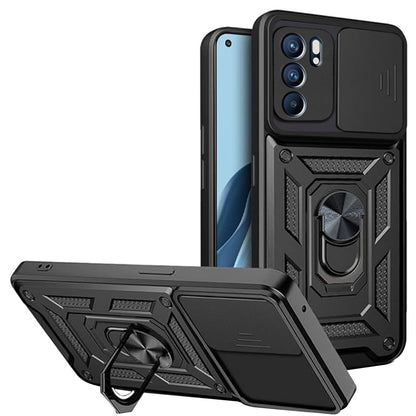 Deksel til Oppo Reno6 5G, Techsuit, CamShield, Svart