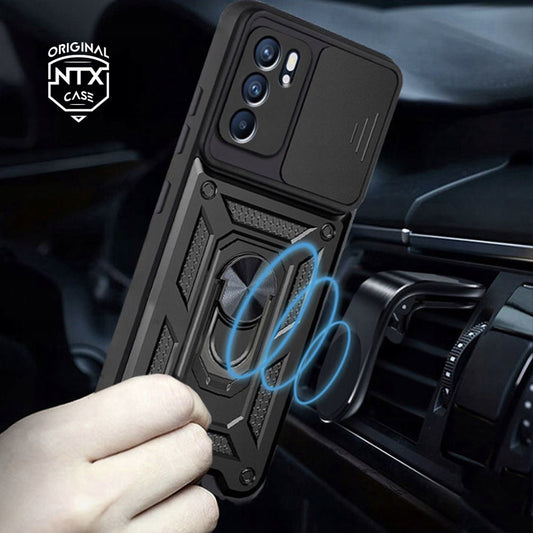 Deksel til Oppo Reno6 5G, Techsuit, CamShield, Svart