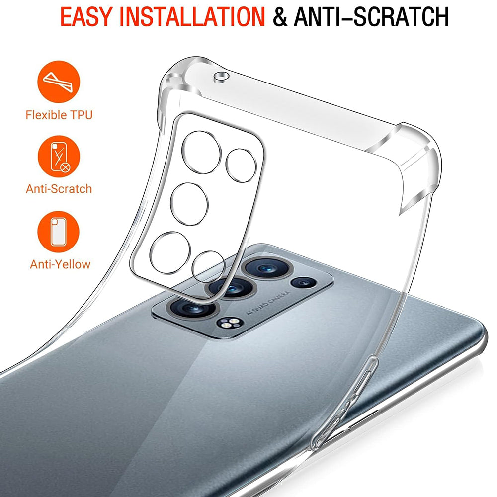 Deksel for Oppo Reno6 Pro 5G (Snapdragon), Techsuit, Støtsikker Klar, Transparent