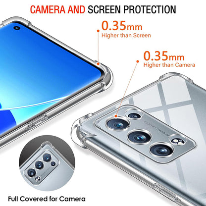 Deksel for Oppo Reno6 Pro 5G (Snapdragon), Techsuit, Støtsikker Klar, Transparent