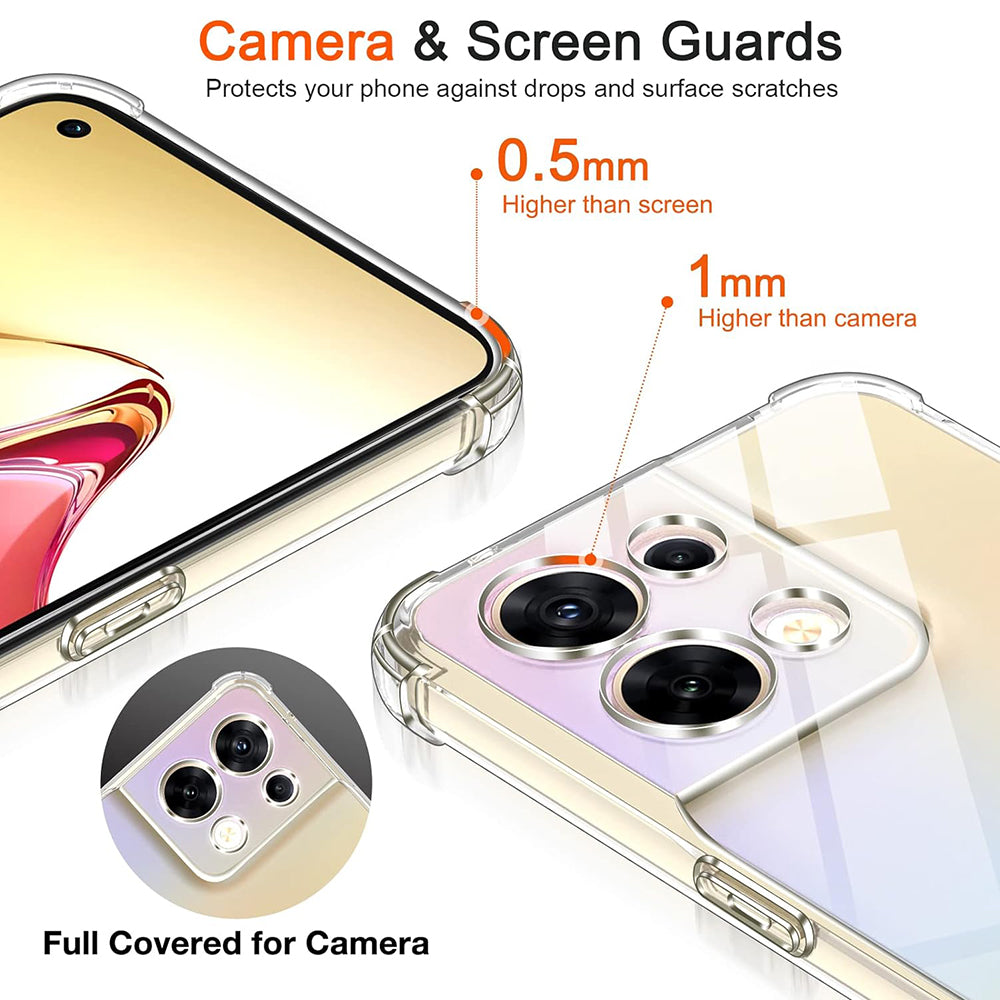 Deksel til Oppo Reno8, Techsuit, Støtsikker Klar, Transparent