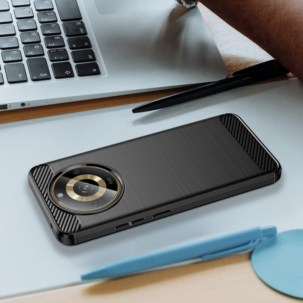 Deksel til Realme 11 4G, Techsuit, Karbon, Svart
