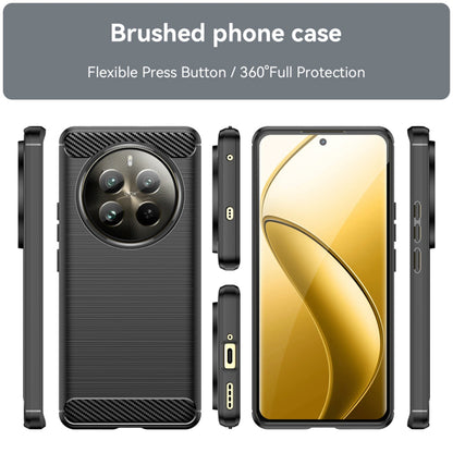 Deksel for Realme 12 Pro / 12 Pro+, Techsuit, Karbon, Svart