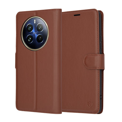 Deksel for Realme 12 Pro / 12 Pro+, Techsuit, Leather Folio, Brun