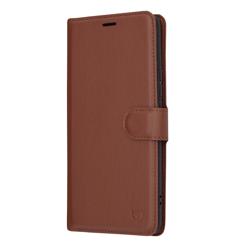 Deksel for Realme 12 Pro / 12 Pro+, Techsuit, Leather Folio, Brun