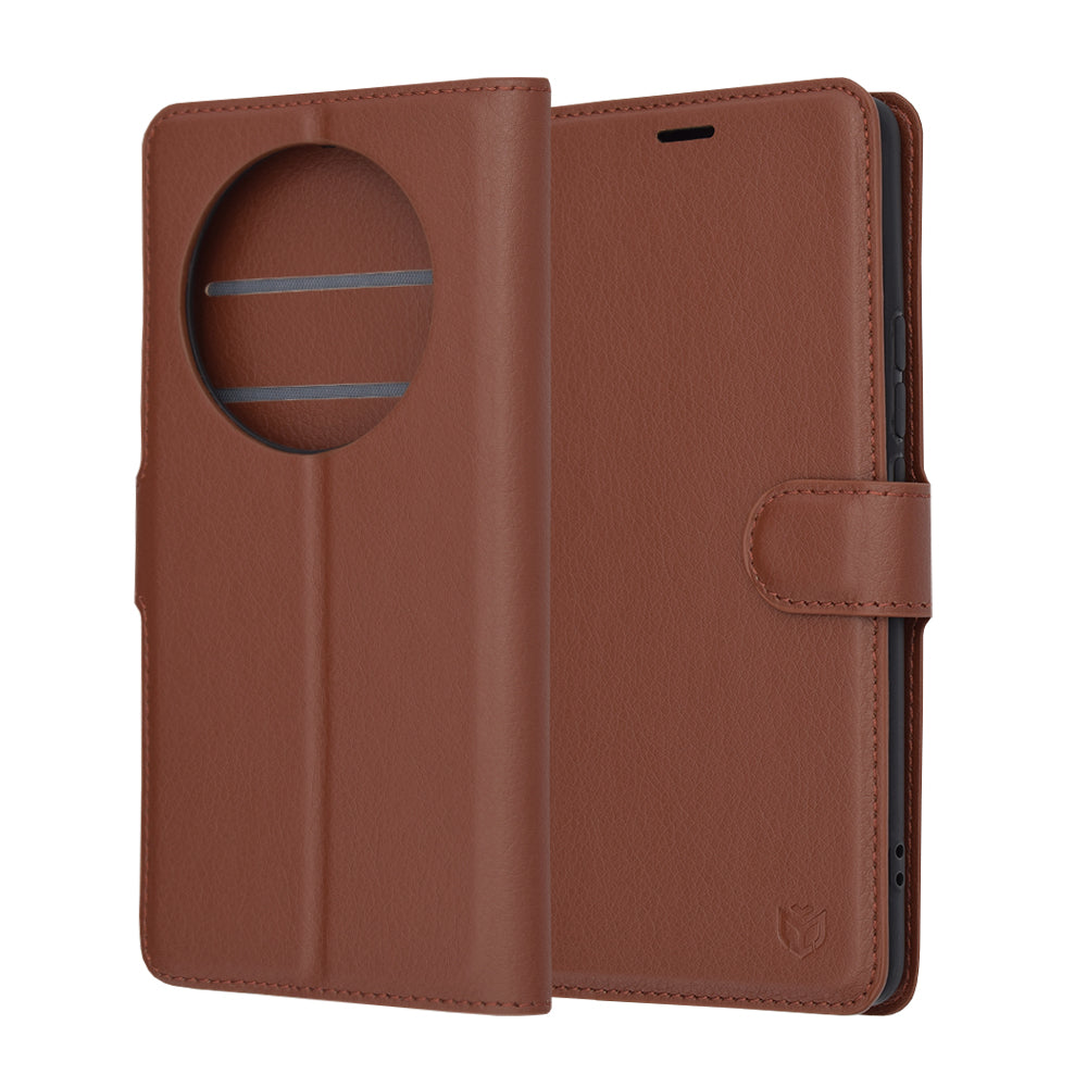 Deksel for Realme 12 Pro / 12 Pro+, Techsuit, Leather Folio, Brun
