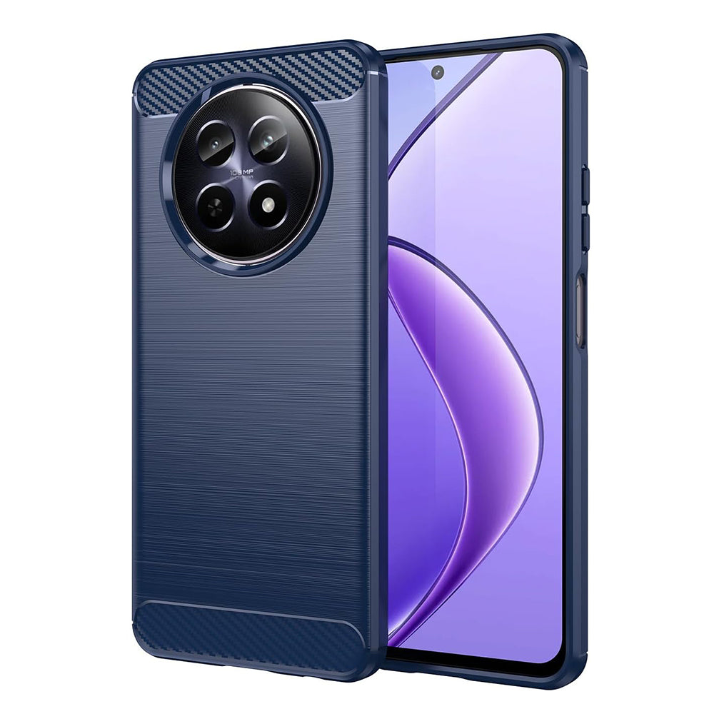 Deksel for Realme 12, Techsuit, Karbon, Blå