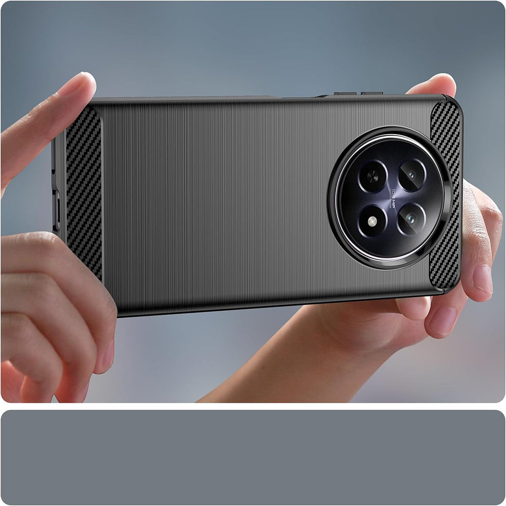 Deksel for Realme 12, Techsuit, Karbon, Blå