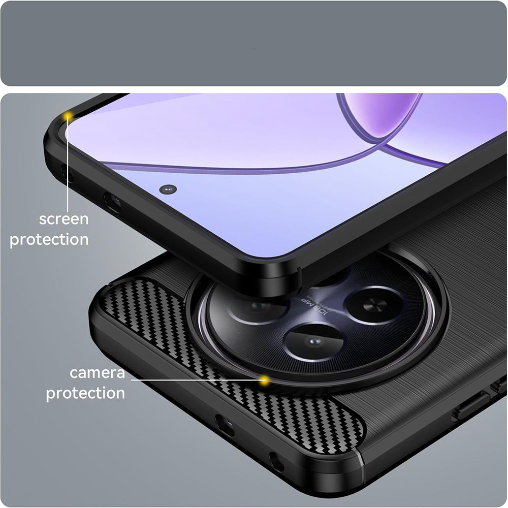 Deksel for Realme 12, Techsuit, Karbon, Blå