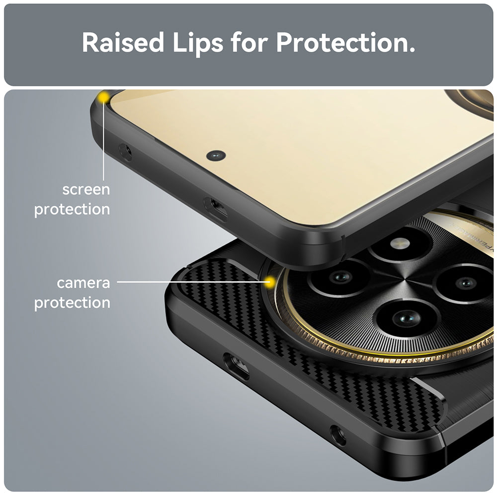 Deksel for Realme 13 Pro / 13 Pro+, Techsuit, Karbon, Svart